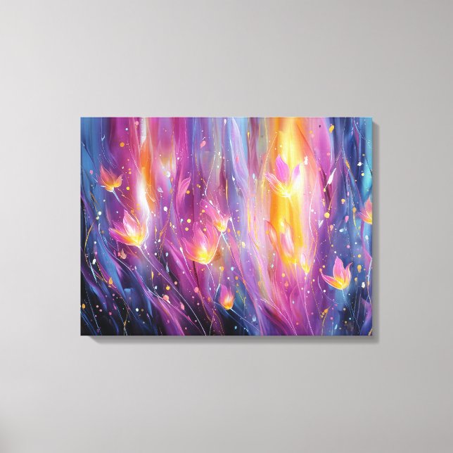 Abstract luminous floral explosion canvas print (Front)