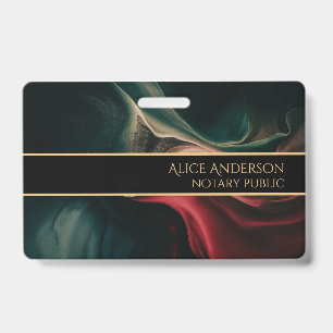 Abstract luxury black red green gold elegant glam badge