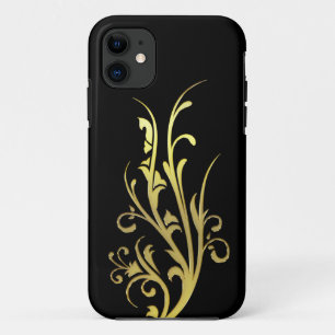Abstract Luxury Faux Gold Flower iPhone 11 Case