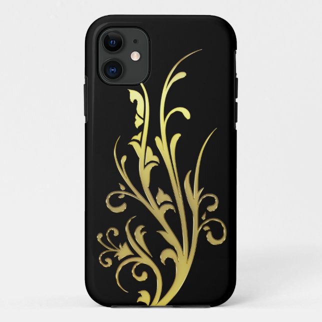 Abstract Luxury Faux Gold Flower Case-Mate iPhone Case (Back)