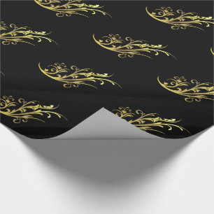 Abstract Luxury Faux Gold Flower Wrapping Paper