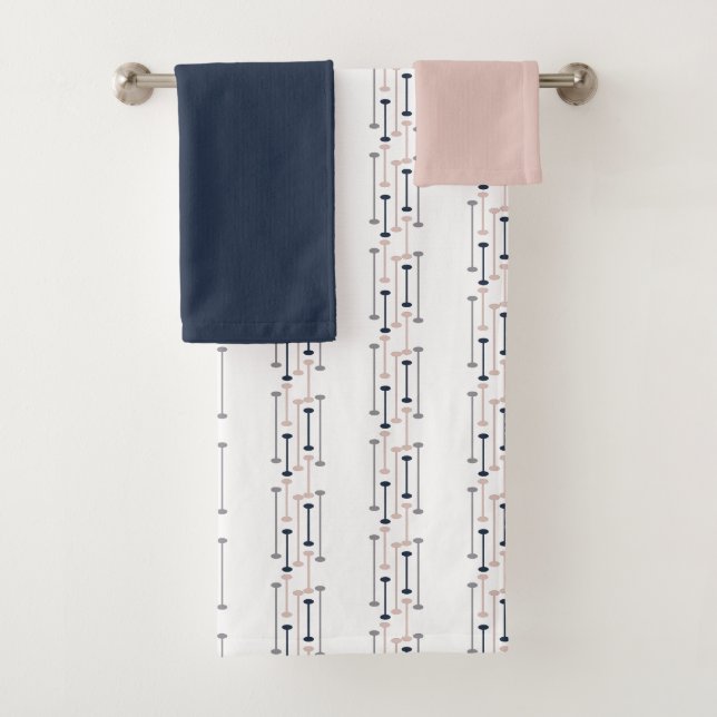 Abstract Luxury Geometric Fashion Pattern  Bath Towel Set (Insitu)
