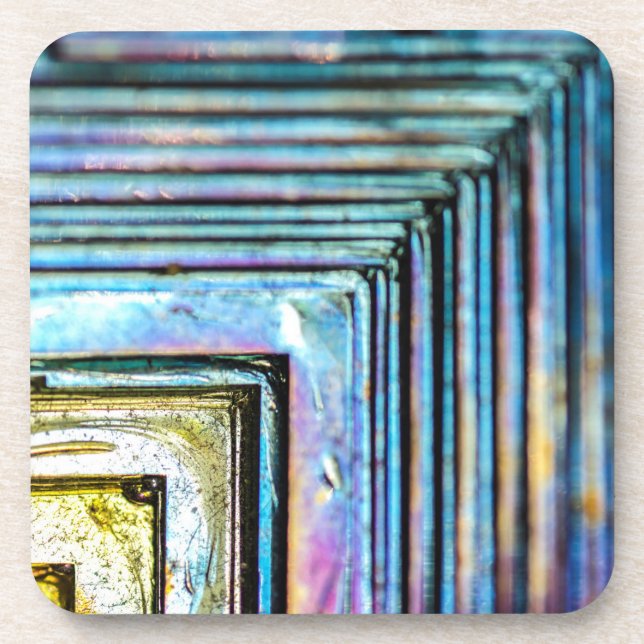 Abstract Macro Bismuth Mineral Coasters (Front)