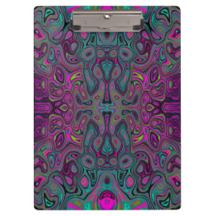 Abstract Magenta and Teal Blue Groovy Pattern Clipboard