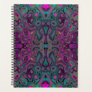 Abstract Magenta and Teal Blue Groovy Pattern Planner