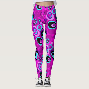 Abstract Magenta Leggings