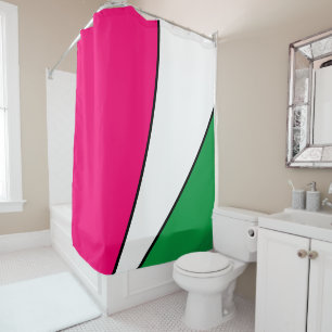 Abstract Magenta Pink Kelly Green White Sails
