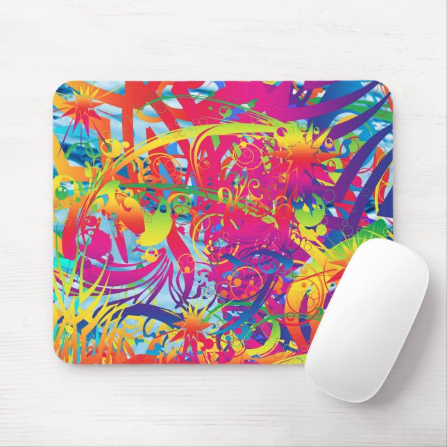 Abstract Magical Garden Mouse Pad (With Mouse)