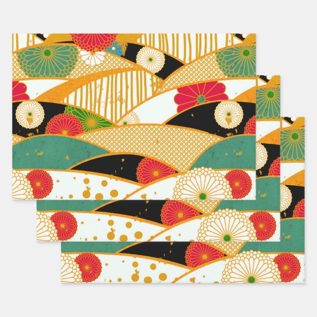 Abstract Magical Garden Wrapping Paper Sheet (Set)
