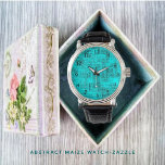 Abstract Maize Watch<br><div class="desc">Digitalized imagery, designed this unique, Abstract graphic-in an aqua-green, grey, and black print, with a texturized, pattern.</div>