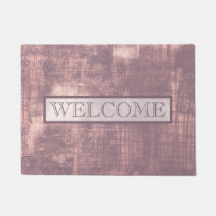 Abstract Mallow Pink rustic Welcome Doormat