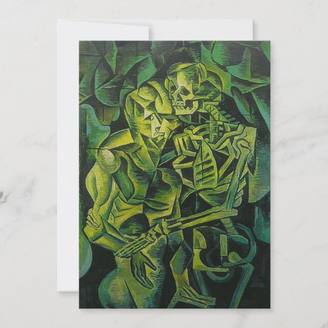 Abstract Man And Skeleton Geometric Art Card (Front)
