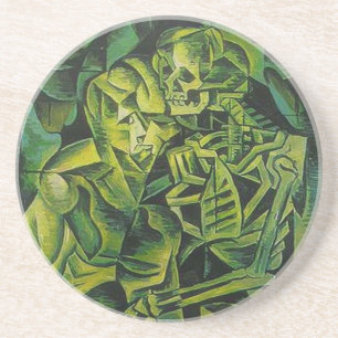 Abstract Man And Skeleton Geometric Art Coaster