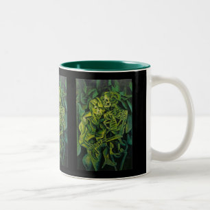 Abstract Man And Skeleton Geometric Art Two-Tone Coffee Mug