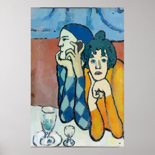 Abstract Man on Cell Phone, edit text Poster