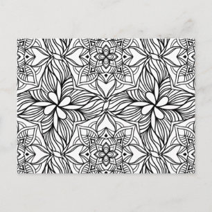 Abstract Mandala Adult Colouring Postcard #4b