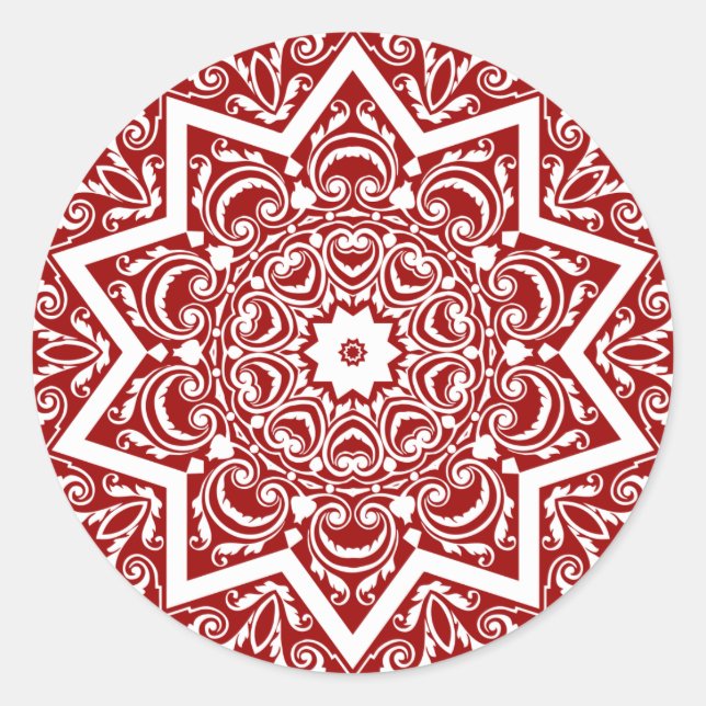 Abstract Mandala Design Classic Round Sticker (Front)