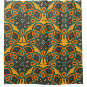 Abstract mandala fish scale seamless pattern. Orna