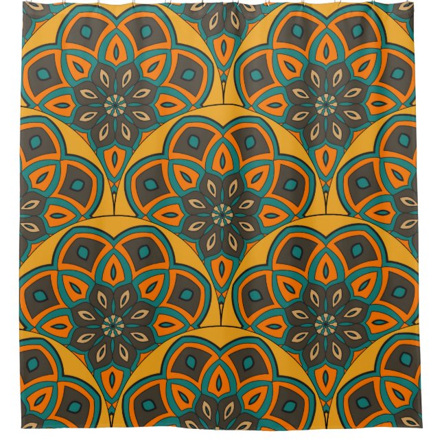 Abstract mandala fish scale seamless pattern. Orna (Front)