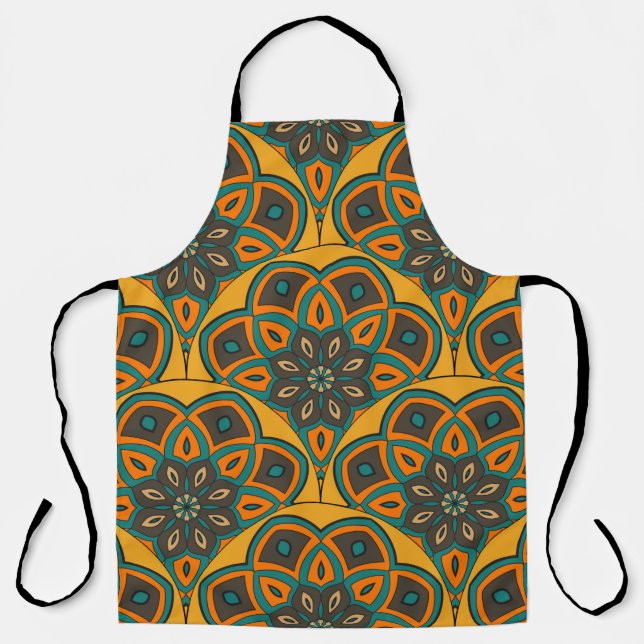 Abstract mandala fish scale seamless pattern. Orna Apron (Front)
