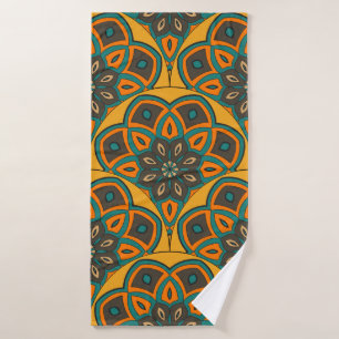 Abstract mandala fish scale seamless pattern. Orna Bath Towel
