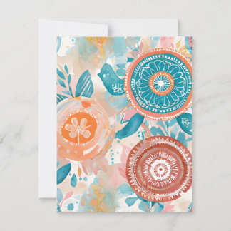 Abstract Mandala Flowers Holiday Card