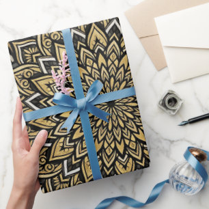 Abstract Mandala Gold Circle Wrapping Paper