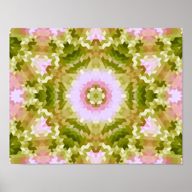 Abstract mandala kaleidoscope round circle shapes poster (Front)