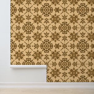 Abstract Mandala Pattern in Earthy Browns Wallpaper