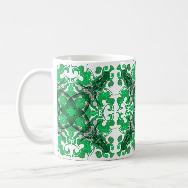Abstract mandala, psychedelic butterfly swirl  coffee mug (Left)