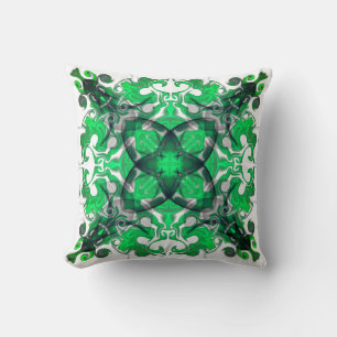 Abstract mandala, psychedelic butterfly swirl throw pillow