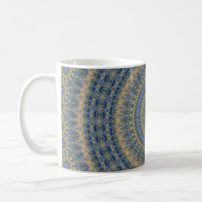 Abstract mandala round seamless pattern kaleidosco coffee mug (Left)