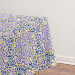 Abstract mandala round seamless pattern kaleidosco tablecloth