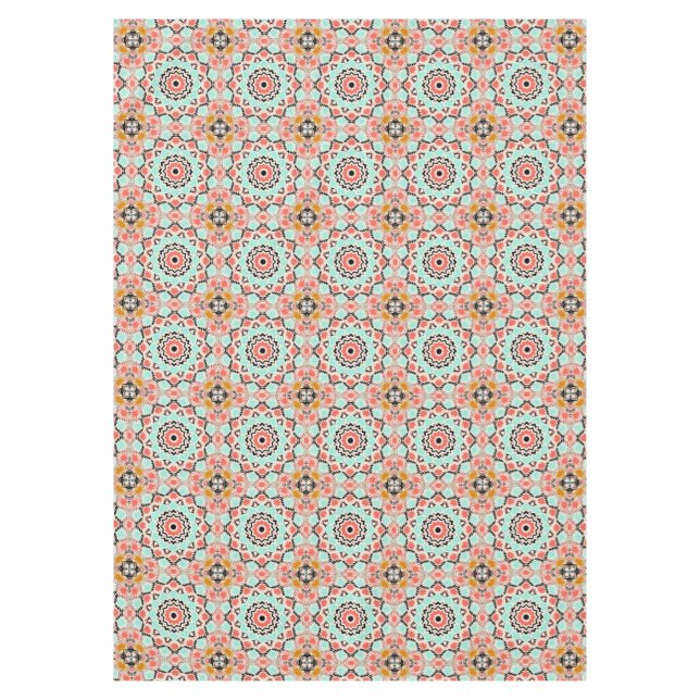 Abstract mandala round seamless pattern kaleidosco tablecloth (Front)