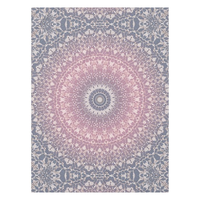 Abstract mandala round seamless pattern kaleidosco tablecloth (Front)