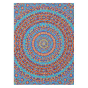 Abstract mandala round seamless pattern kaleidosco tablecloth