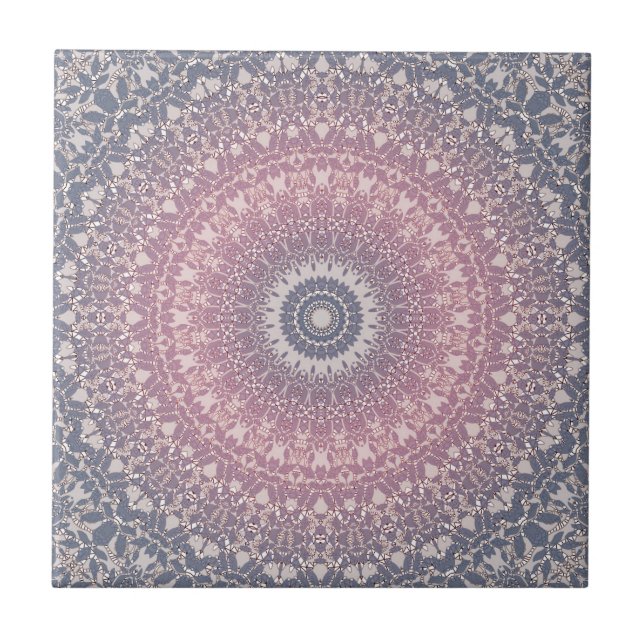 Abstract mandala round seamless pattern kaleidosco tile (Front)
