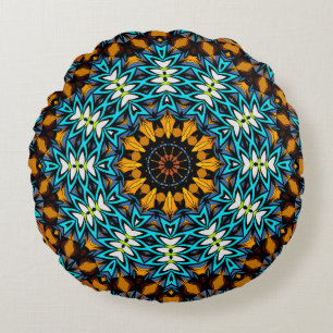 Abstract mandala round spring summer fresh bandana round pillow