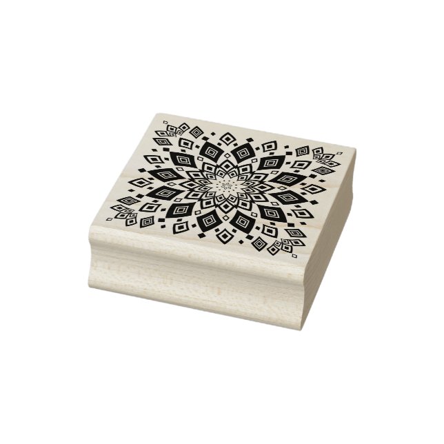 Abstract mandala tile rubber stamp (Stamp)