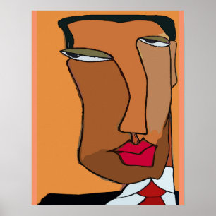 Abstract Man's Face 7 Poster