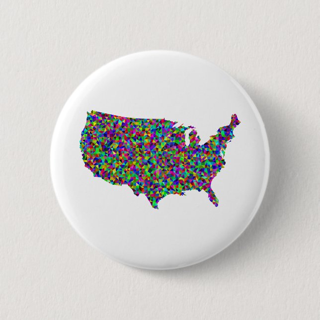 Abstract Map of America 2 Inch Round Button (Front)