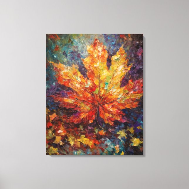 Abstract Maple Leaf Fine Art Canvas Print (Front)