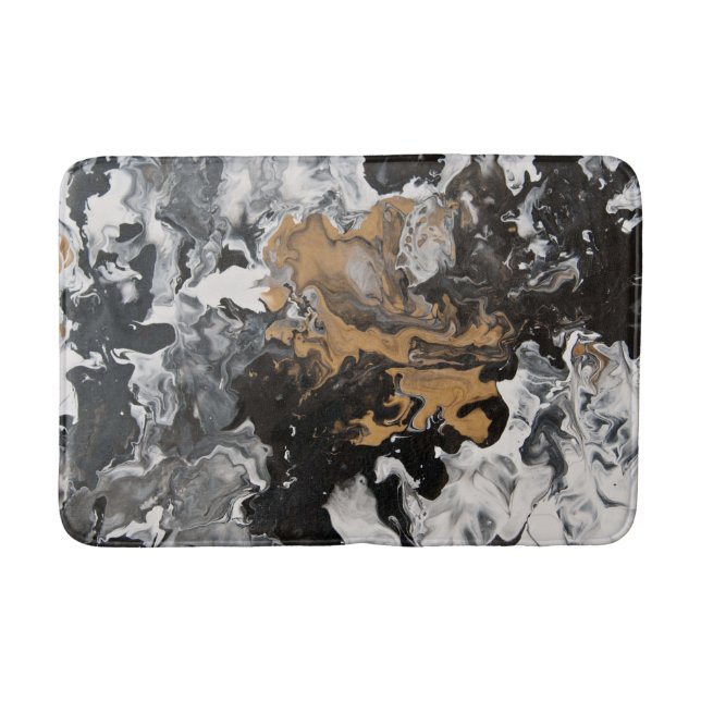Abstract Marble Acrylic Glam #1 #painting Bath Mat (Front)