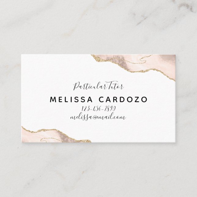 Abstract Marble Agate - Women Business Card (Front)