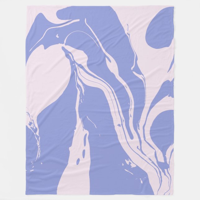 Abstract Marble Art in Lavender and Blush Pink Fleece Blanket (Front)