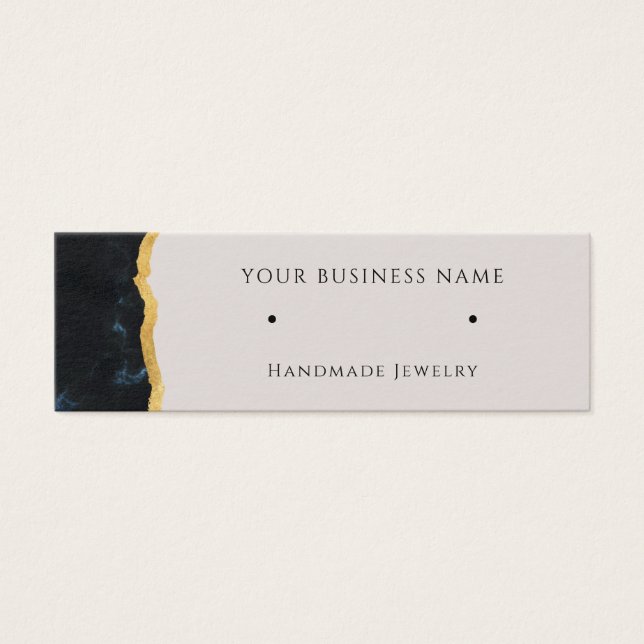 Abstract Marble Gold Stud Earring Display Cards (Front)