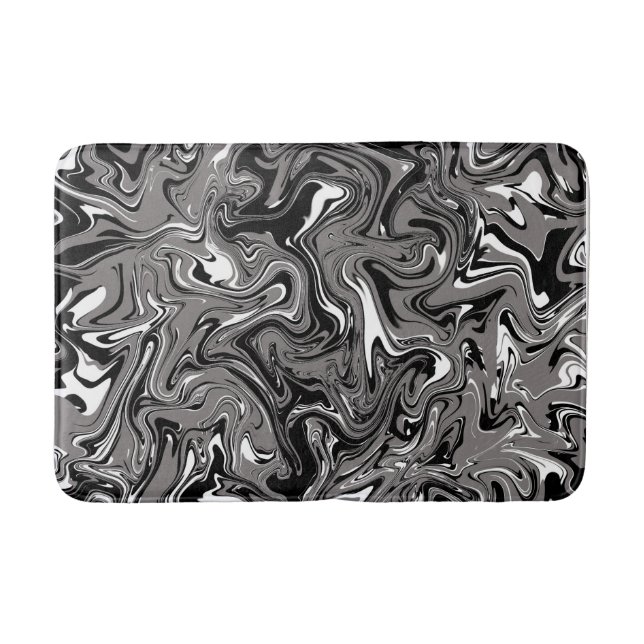 Abstract Marble illustration Black   Bath Mat (Front)