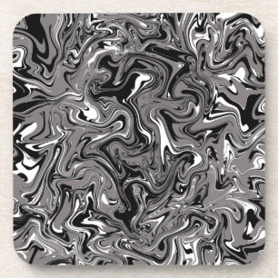 Abstract Marble illustration Black Coaster