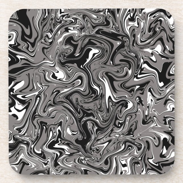 Abstract Marble illustration Black      Coaster (Front)
