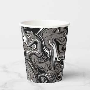 Abstract Marble illustration Black Paper Cups